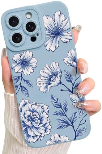 LSL Funda para iPhone 13, diseño de flores moradas, diseño de estampado de flores, TPU suave, lente de cámara completa, anti-caídas, antiarañazos, a prueba de golpes, funda protectora delgada para
