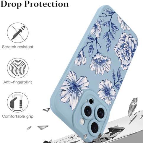 LSL Funda para iPhone 13, diseño de flores moradas, diseño de estampado de flores, TPU suave, lente de cámara completa, anti-caídas, antiarañazos, a prueba de golpes, funda protectora delgada para