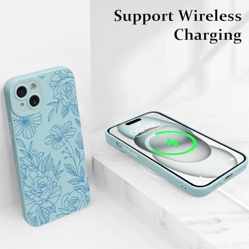 LSL Funda para iPhone 13, diseño de flores moradas, diseño de estampado de flores, TPU suave, lente de cámara completa, anti-caídas, antiarañazos, a prueba de golpes, funda protectora delgada para