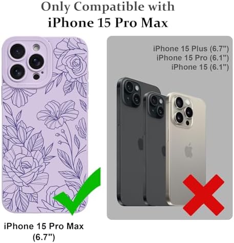 LSL Funda para iPhone 13, diseño de flores moradas, diseño de estampado de flores, TPU suave, lente de cámara completa, anti-caídas, antiarañazos, a prueba de golpes, funda protectora delgada para