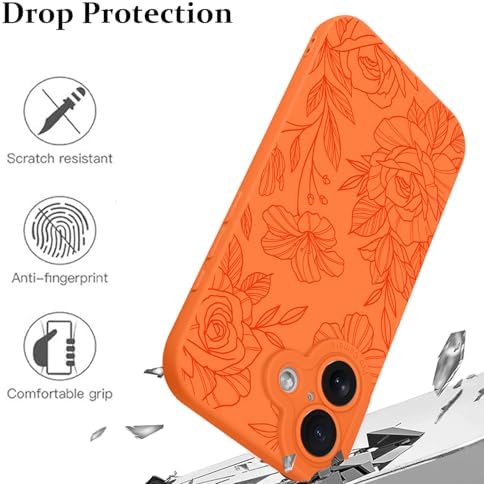 LSL Funda para iPhone 13, diseño de flores moradas, diseño de estampado de flores, TPU suave, lente de cámara completa, anti-caídas, antiarañazos, a prueba de golpes, funda protectora delgada para