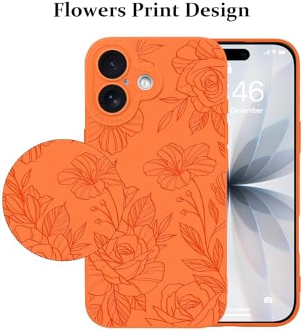 LSL Funda para iPhone 13, diseño de flores moradas, diseño de estampado de flores, TPU suave, lente de cámara completa, anti-caídas, antiarañazos, a prueba de golpes, funda protectora delgada para