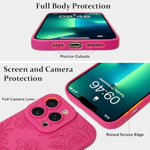 LSL Funda para iPhone 13, diseño de flores moradas, diseño de estampado de flores, TPU suave, lente de cámara completa, anti-caídas, antiarañazos, a prueba de golpes, funda protectora delgada para