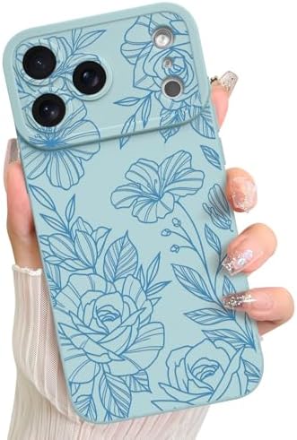 LSL Funda para iPhone 13, diseño de flores moradas, diseño de estampado de flores, TPU suave, lente de cámara completa, anti-caídas, antiarañazos, a prueba de golpes, funda protectora delgada para
