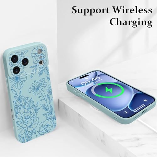 LSL Funda para iPhone 13, diseño de flores moradas, diseño de estampado de flores, TPU suave, lente de cámara completa, anti-caídas, antiarañazos, a prueba de golpes, funda protectora delgada para