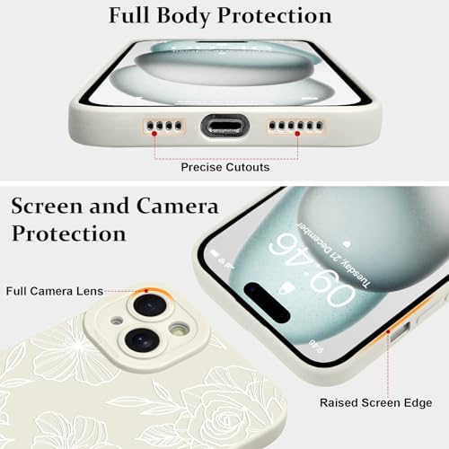 LSL Funda para iPhone 13, diseño de flores moradas, diseño de estampado de flores, TPU suave, lente de cámara completa, anti-caídas, antiarañazos, a prueba de golpes, funda protectora delgada para