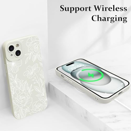 LSL Funda para iPhone 13, diseño de flores moradas, diseño de estampado de flores, TPU suave, lente de cámara completa, anti-caídas, antiarañazos, a prueba de golpes, funda protectora delgada para