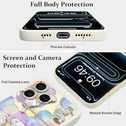 LSL Funda para iPhone 13, diseño de flores moradas, diseño de estampado de flores, TPU suave, lente de cámara completa, anti-caídas, antiarañazos, a prueba de golpes, funda protectora delgada para