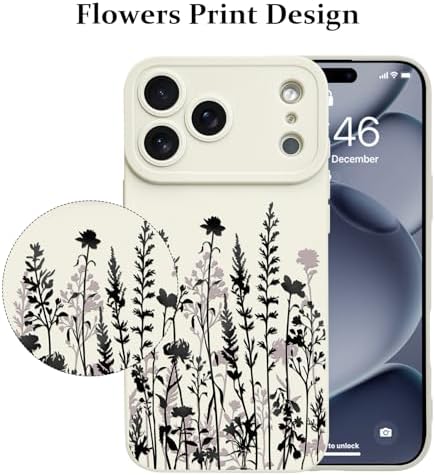 LSL Funda para iPhone 13, diseño de flores moradas, diseño de estampado de flores, TPU suave, lente de cámara completa, anti-caídas, antiarañazos, a prueba de golpes, funda protectora delgada para