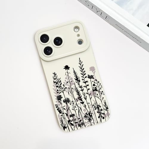 LSL Funda para iPhone 13, diseño de flores moradas, diseño de estampado de flores, TPU suave, lente de cámara completa, anti-caídas, antiarañazos, a prueba de golpes, funda protectora delgada para