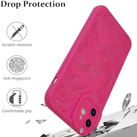 LSL Funda para iPhone 13, diseño de flores moradas, diseño de estampado de flores, TPU suave, lente de cámara completa, anti-caídas, antiarañazos, a prueba de golpes, funda protectora delgada para