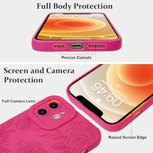LSL Funda para iPhone 13, diseño de flores moradas, diseño de estampado de flores, TPU suave, lente de cámara completa, anti-caídas, antiarañazos, a prueba de golpes, funda protectora delgada para