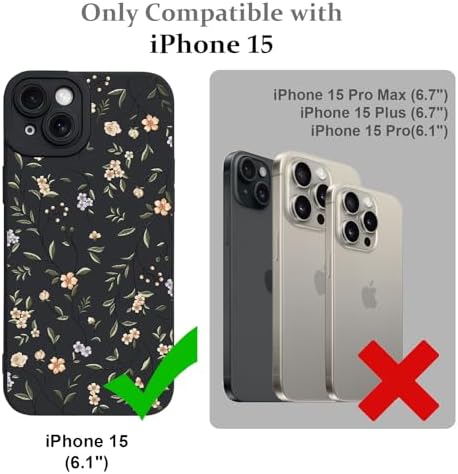 LSL Funda para iPhone 13, diseño de flores moradas, diseño de estampado de flores, TPU suave, lente de cámara completa, anti-caídas, antiarañazos, a prueba de golpes, funda protectora delgada para