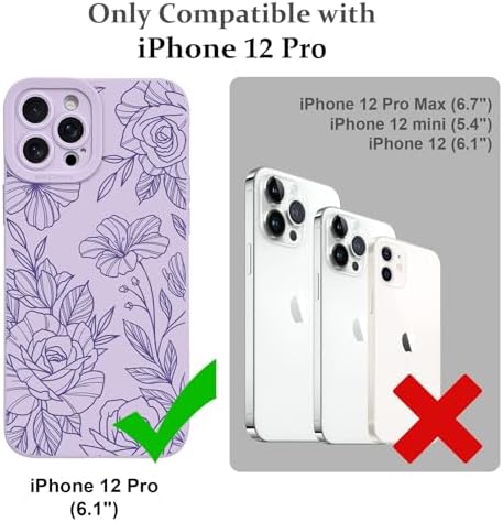 LSL Funda para iPhone 13, diseño de flores moradas, diseño de estampado de flores, TPU suave, lente de cámara completa, anti-caídas, antiarañazos, a prueba de golpes, funda protectora delgada para