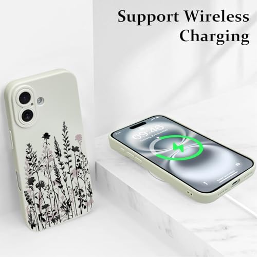 LSL Funda para iPhone 13, diseño de flores moradas, diseño de estampado de flores, TPU suave, lente de cámara completa, anti-caídas, antiarañazos, a prueba de golpes, funda protectora delgada para