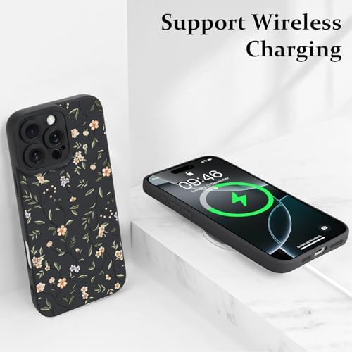 LSL Funda para iPhone 13, diseño de flores moradas, diseño de estampado de flores, TPU suave, lente de cámara completa, anti-caídas, antiarañazos, a prueba de golpes, funda protectora delgada para