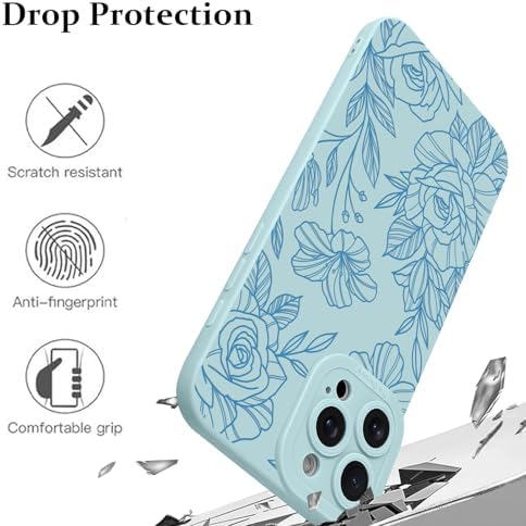 LSL Funda para iPhone 13, diseño de flores moradas, diseño de estampado de flores, TPU suave, lente de cámara completa, anti-caídas, antiarañazos, a prueba de golpes, funda protectora delgada para