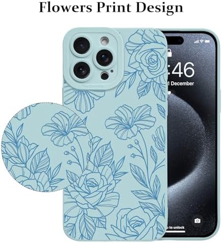 LSL Funda para iPhone 13, diseño de flores moradas, diseño de estampado de flores, TPU suave, lente de cámara completa, anti-caídas, antiarañazos, a prueba de golpes, funda protectora delgada para