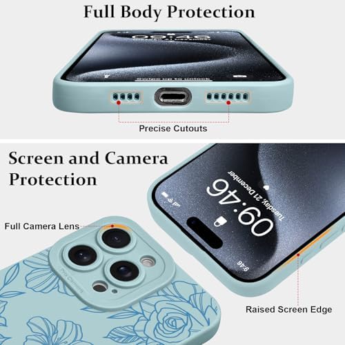 LSL Funda para iPhone 13, diseño de flores moradas, diseño de estampado de flores, TPU suave, lente de cámara completa, anti-caídas, antiarañazos, a prueba de golpes, funda protectora delgada para