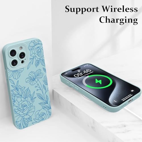 LSL Funda para iPhone 13, diseño de flores moradas, diseño de estampado de flores, TPU suave, lente de cámara completa, anti-caídas, antiarañazos, a prueba de golpes, funda protectora delgada para