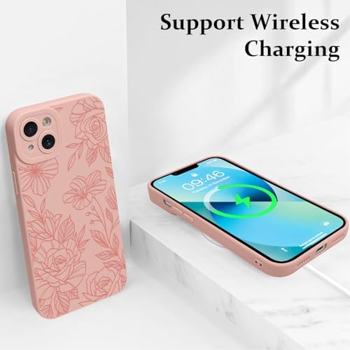 LSL Funda para iPhone 13, diseño de flores moradas, diseño de estampado de flores, TPU suave, lente de cámara completa, anti-caídas, antiarañazos, a prueba de golpes, funda protectora delgada para