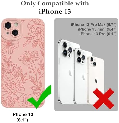 LSL Funda para iPhone 13, diseño de flores moradas, diseño de estampado de flores, TPU suave, lente de cámara completa, anti-caídas, antiarañazos, a prueba de golpes, funda protectora delgada para