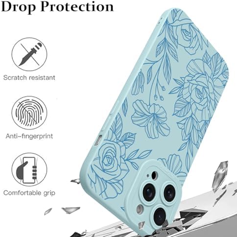 LSL Funda para iPhone 13, diseño de flores moradas, diseño de estampado de flores, TPU suave, lente de cámara completa, anti-caídas, antiarañazos, a prueba de golpes, funda protectora delgada para