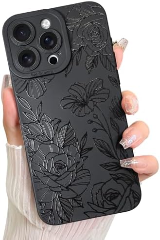 LSL Funda para iPhone 13, diseño de flores moradas, diseño de estampado de flores, TPU suave, lente de cámara completa, anti-caídas, antiarañazos, a prueba de golpes, funda protectora delgada para