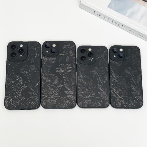 LSL Funda para iPhone 13, diseño de flores moradas, diseño de estampado de flores, TPU suave, lente de cámara completa, anti-caídas, antiarañazos, a prueba de golpes, funda protectora delgada para