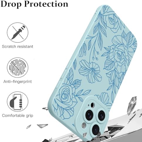 LSL Funda para iPhone 13, diseño de flores moradas, diseño de estampado de flores, TPU suave, lente de cámara completa, anti-caídas, antiarañazos, a prueba de golpes, funda protectora delgada para