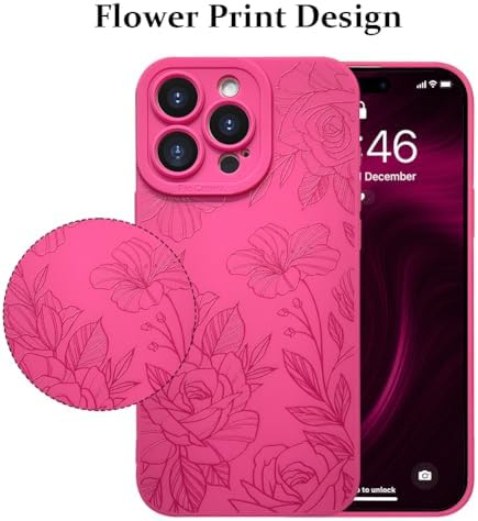 LSL Funda para iPhone 13, diseño de flores moradas, diseño de estampado de flores, TPU suave, lente de cámara completa, anti-caídas, antiarañazos, a prueba de golpes, funda protectora delgada para
