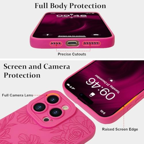LSL Funda para iPhone 13, diseño de flores moradas, diseño de estampado de flores, TPU suave, lente de cámara completa, anti-caídas, antiarañazos, a prueba de golpes, funda protectora delgada para