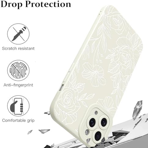 LSL Funda para iPhone 13, diseño de flores moradas, diseño de estampado de flores, TPU suave, lente de cámara completa, anti-caídas, antiarañazos, a prueba de golpes, funda protectora delgada para