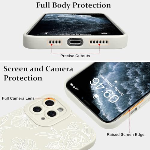 LSL Funda para iPhone 13, diseño de flores moradas, diseño de estampado de flores, TPU suave, lente de cámara completa, anti-caídas, antiarañazos, a prueba de golpes, funda protectora delgada para