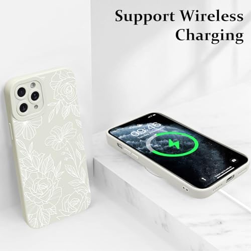 LSL Funda para iPhone 13, diseño de flores moradas, diseño de estampado de flores, TPU suave, lente de cámara completa, anti-caídas, antiarañazos, a prueba de golpes, funda protectora delgada para