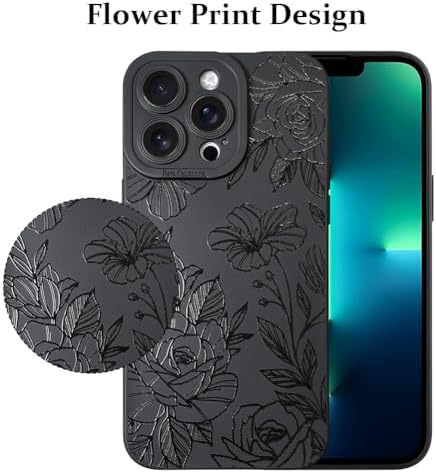 LSL Funda para iPhone 13, diseño de flores moradas, diseño de estampado de flores, TPU suave, lente de cámara completa, anti-caídas, antiarañazos, a prueba de golpes, funda protectora delgada para