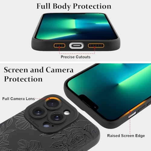 LSL Funda para iPhone 13, diseño de flores moradas, diseño de estampado de flores, TPU suave, lente de cámara completa, anti-caídas, antiarañazos, a prueba de golpes, funda protectora delgada para