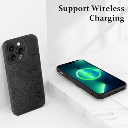 LSL Funda para iPhone 13, diseño de flores moradas, diseño de estampado de flores, TPU suave, lente de cámara completa, anti-caídas, antiarañazos, a prueba de golpes, funda protectora delgada para