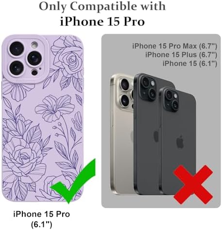 LSL Funda para iPhone 13, diseño de flores moradas, diseño de estampado de flores, TPU suave, lente de cámara completa, anti-caídas, antiarañazos, a prueba de golpes, funda protectora delgada para