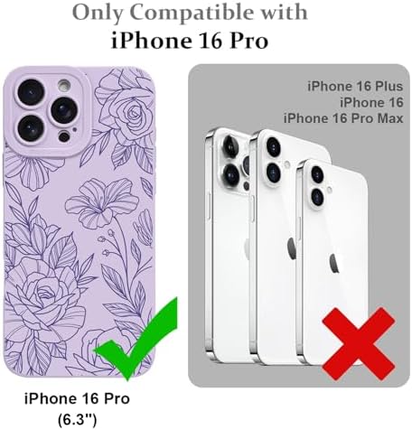 LSL Funda para iPhone 13, diseño de flores moradas, diseño de estampado de flores, TPU suave, lente de cámara completa, anti-caídas, antiarañazos, a prueba de golpes, funda protectora delgada para