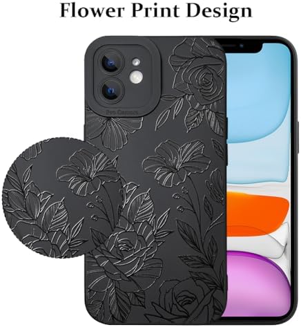 LSL Funda para iPhone 13, diseño de flores moradas, diseño de estampado de flores, TPU suave, lente de cámara completa, anti-caídas, antiarañazos, a prueba de golpes, funda protectora delgada para