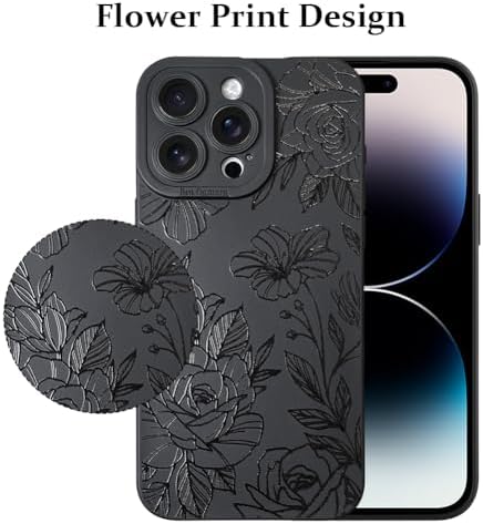 LSL Funda para iPhone 13, diseño de flores moradas, diseño de estampado de flores, TPU suave, lente de cámara completa, anti-caídas, antiarañazos, a prueba de golpes, funda protectora delgada para