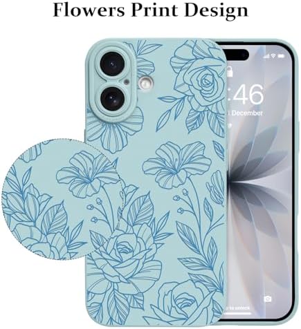 LSL Funda para iPhone 13, diseño de flores moradas, diseño de estampado de flores, TPU suave, lente de cámara completa, anti-caídas, antiarañazos, a prueba de golpes, funda protectora delgada para
