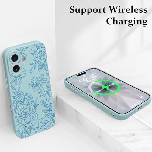 LSL Funda para iPhone 13, diseño de flores moradas, diseño de estampado de flores, TPU suave, lente de cámara completa, anti-caídas, antiarañazos, a prueba de golpes, funda protectora delgada para