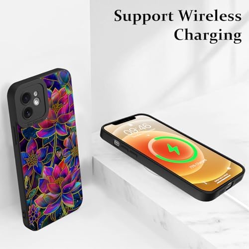 LSL Funda para iPhone 13, diseño de flores moradas, diseño de estampado de flores, TPU suave, lente de cámara completa, anti-caídas, antiarañazos, a prueba de golpes, funda protectora delgada para