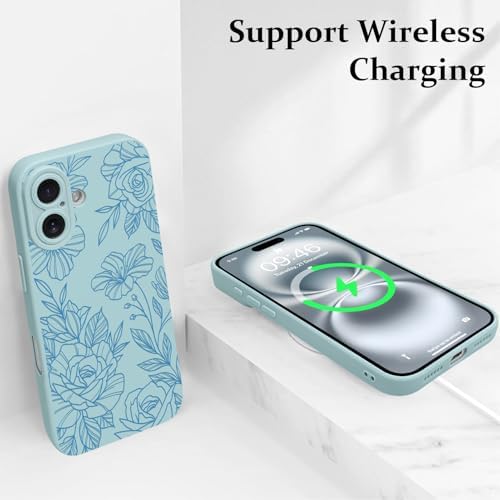 LSL Funda para iPhone 13, diseño de flores moradas, diseño de estampado de flores, TPU suave, lente de cámara completa, anti-caídas, antiarañazos, a prueba de golpes, funda protectora delgada para