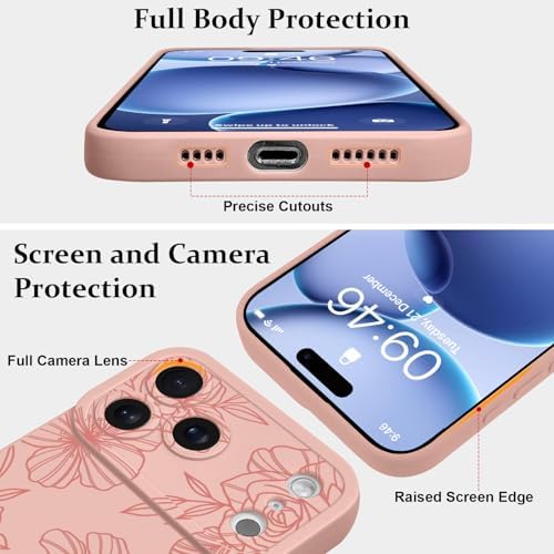LSL Funda para iPhone 13, diseño de flores moradas, diseño de estampado de flores, TPU suave, lente de cámara completa, anti-caídas, antiarañazos, a prueba de golpes, funda protectora delgada para