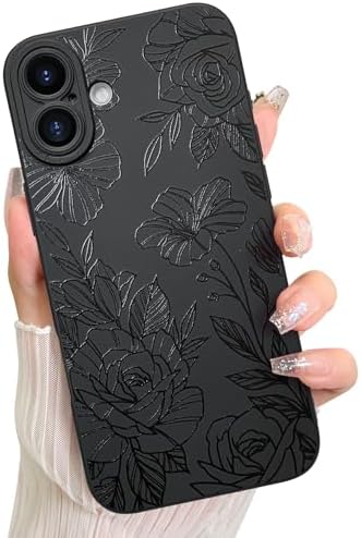 LSL Funda para iPhone 13, diseño de flores moradas, diseño de estampado de flores, TPU suave, lente de cámara completa, anti-caídas, antiarañazos, a prueba de golpes, funda protectora delgada para