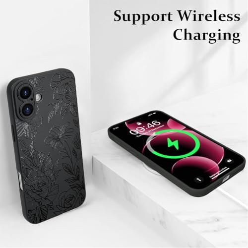 LSL Funda para iPhone 13, diseño de flores moradas, diseño de estampado de flores, TPU suave, lente de cámara completa, anti-caídas, antiarañazos, a prueba de golpes, funda protectora delgada para