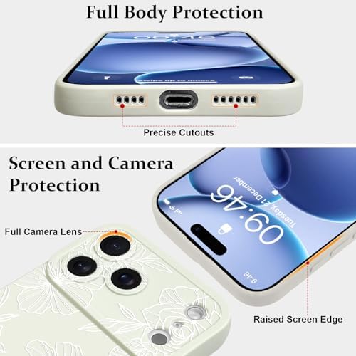 LSL Funda para iPhone 13, diseño de flores moradas, diseño de estampado de flores, TPU suave, lente de cámara completa, anti-caídas, antiarañazos, a prueba de golpes, funda protectora delgada para